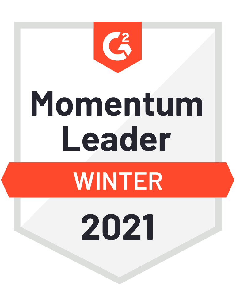 G2 Momentum leader badge winter 2021