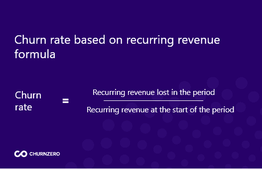 Formula for calculating churn rate based on recurring revenue