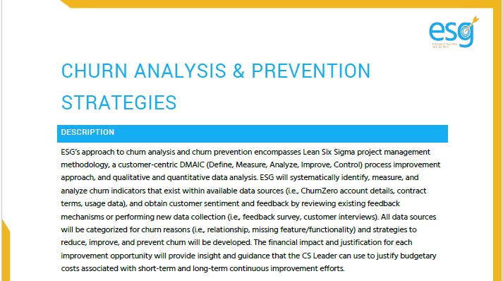 ESG - Churn Analysis and Prevention - ChurnZero