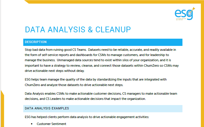 ESG- Data Analysis and Cleanup - ChurnZero